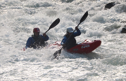 discesa in canoa in tandem free flow kayak val pellice torino